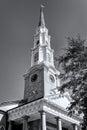 Savannah Georgia Independent Presbyterian Church Steeple In B&W